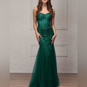 Black formal dress,emerald, gold,purple lilac strapless mermaid long gown